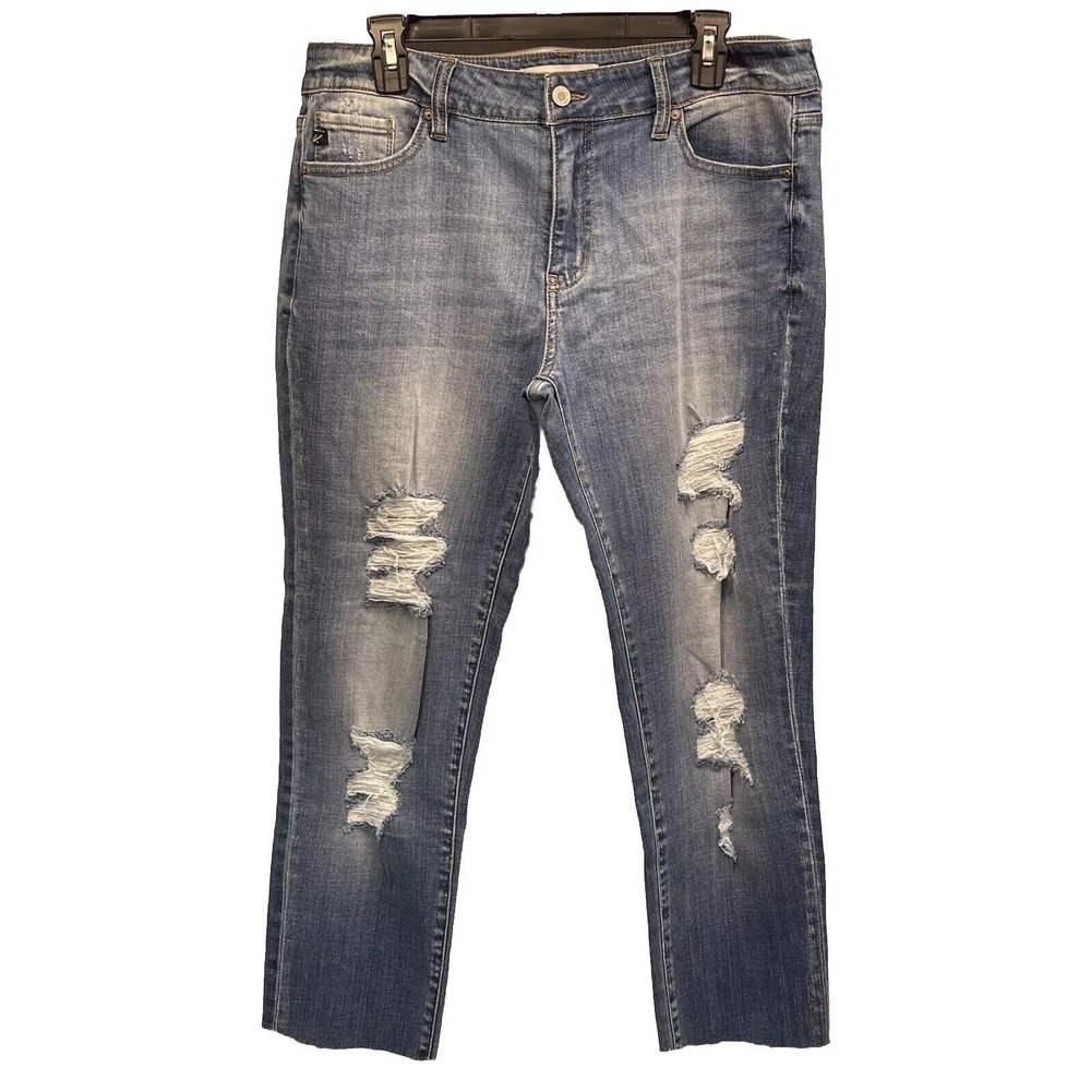KanCan Signature‎ Estilo Jeans Distressed Mid Rise Frayed Hem Size 15/31